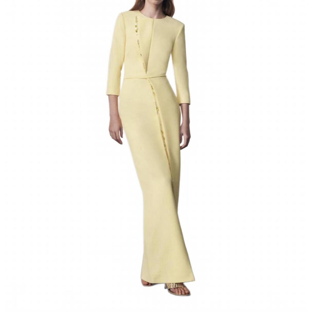 NEW SAFIYAA tosavetta long dress in pale yellow
